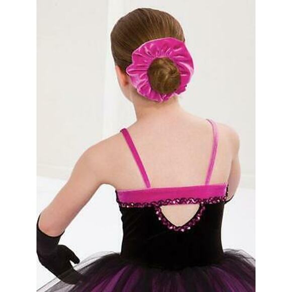 Dance Costume Large Child Pink Revolution 0118 Jazz Ballet Tutu Velvet Sequin - Picture 2 of 3